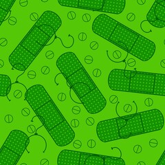 Medicine tape seamless pattern for wrapping paper and fabrics and linens