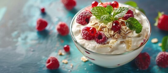Yogurt bowl with fruit and honey