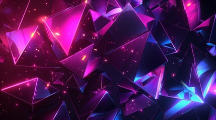 abstract 3D glowing geometric elements background.