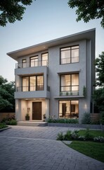 Fototapeta premium modern house with garden