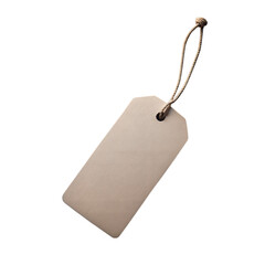 Blank Brown Paper Tag With String Loop Isolated On transparent Background