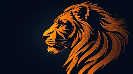 Strong and bold lion logo for finance and media companies, animal modern element for corporate branding