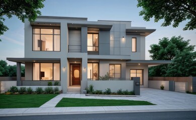 Fototapeta premium modern house with garden