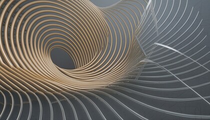 Abstract background with rounded lines, 3d render