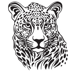 Cheetah Face Vector Art Stencil