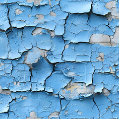 Pattern of blue painted old damaged plaster wall with peeling color isolated on white background, pop-art, png
