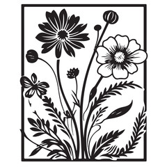 Flower Vector Stencil