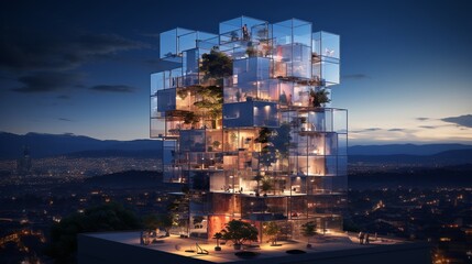 A high-rise building with brain-inspired design and integrated technology  