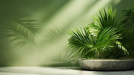 A row of colorful potted plants adds a touch of nature to a blank green wall.