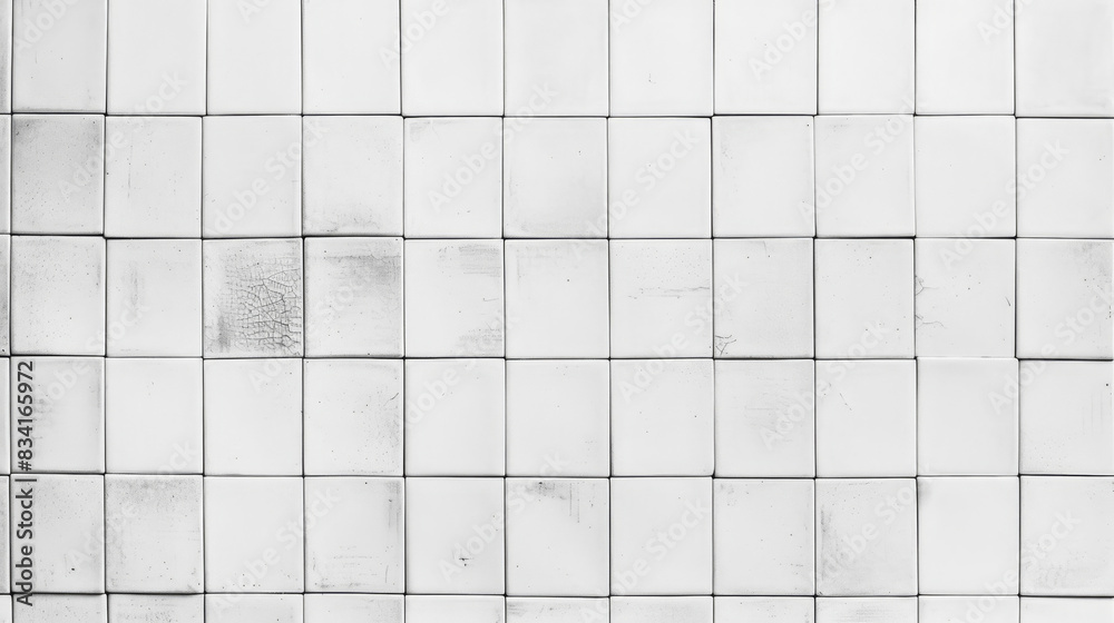 Poster subtle textured white square ceramic tiles in seamless pattern