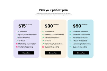 Pricing Table UI Design for Teams