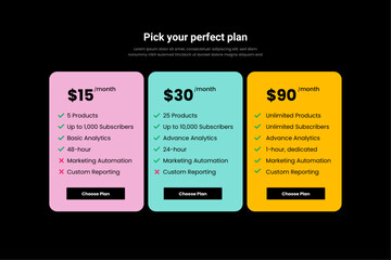 Pricing Table UI Design for Teams