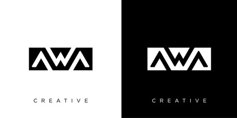 AWA logo. AWA letter logo design. Initials AWA monogram logo. AWA typography your company