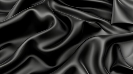 A black fabric with a shiny texture