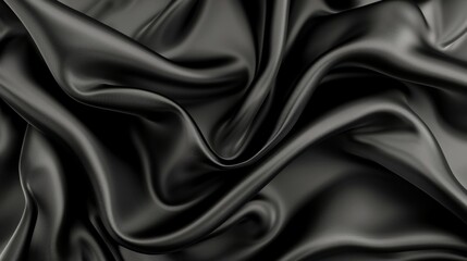 Fototapeta premium A black fabric with a shiny texture
