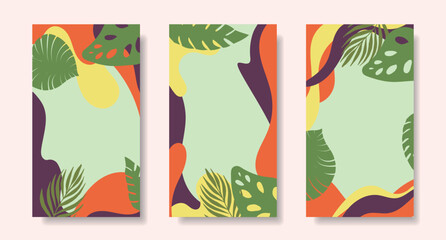 Bright summer backgrounds with tropical leaves. Hawaiian background.