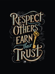 Chalkboard illustration with intricate typography and a golden key emphasizes the motivational quote with a solid background