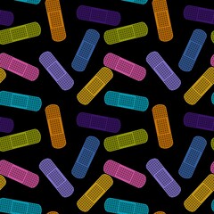 Medicine tape seamless pattern for wrapping paper and fabrics and linens