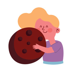 girl with huge chocolate cookie