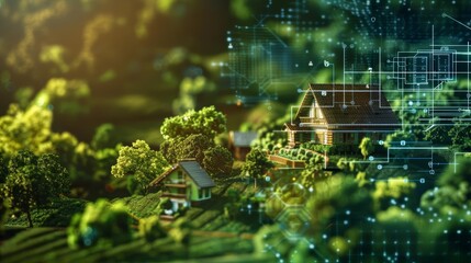 A closeup of a countryside escape plan