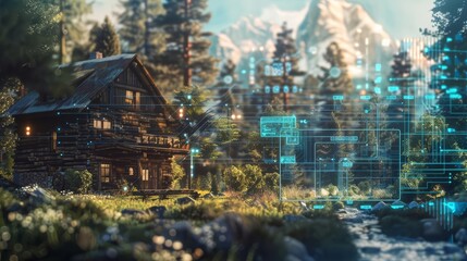 A closeup of a countryside escape plan