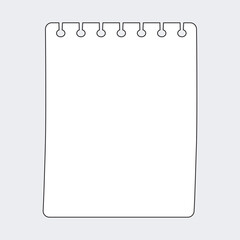 Blank notebook page note paper vector template