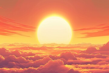 A beautiful sunset scene with clouds in the sky, perfect for use in travel or nature-related projects