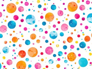 Abstract colorful pattern polka dot confetti on a white background