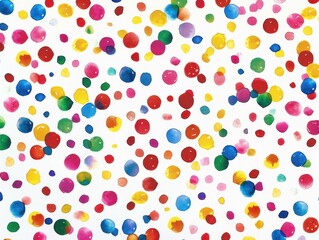 Abstract colorful pattern polka dot confetti on a white background