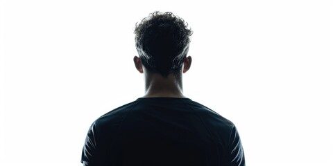 A person posing against a plain white surface