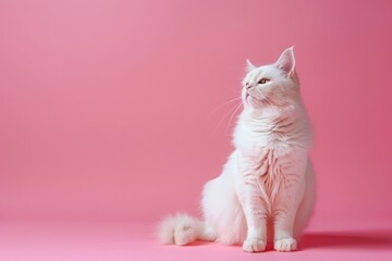 high fashion cat studio portrait on plain colour background 