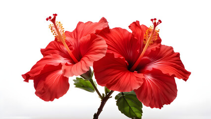 red hibiscus flower isolated