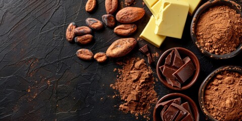 Assortment of chocolates and nuts arranged on a table, ideal for snacks or gifts