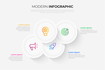 Pure white modern 3D infographics