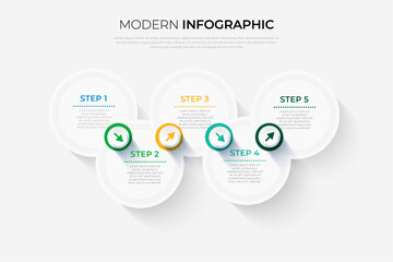 Fototapeta premium Pure white modern 3D infographics