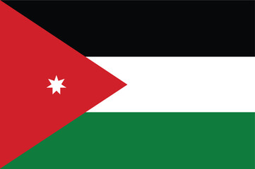 Jordanian flag flat vector illustration. Jordan flag. 