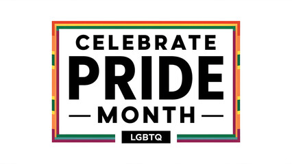 Obraz premium appears to be recognizing and celebrating Pride Month. The bold text reads “CELEBRATE PRIDE MONTH,” with the word “PRIDE” emphasized in a larger font size