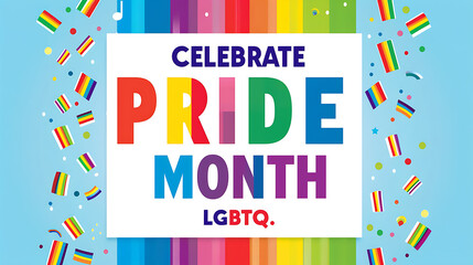 appears to be recognizing and celebrating Pride Month. The bold text reads “CELEBRATE PRIDE MONTH,” with the word “PRIDE” emphasized in a larger font size