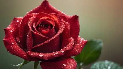 red rose with water drops