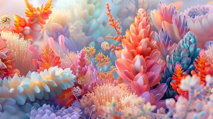 Lebendiges abstraktes Korallenriff mit üppigem Hintergrund