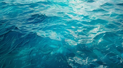 Fototapeta premium Surface of the sea. Blue ocean water texture background.