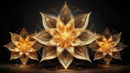 Golden Mandala Magic: Abstract Floral Designs for Spiritual Awakening