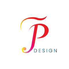 Logo initial P with gradient red