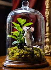 mouse in a glass jar