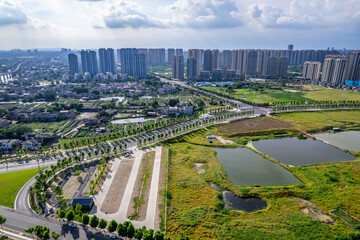 Aerial photography of urban buildings in Xiangtan, China