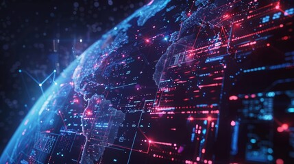 Digital technology world. Business virtual concept