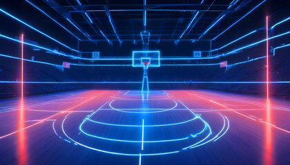 basketball court with beautiful lights the arena 4