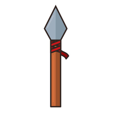 spear with wooden handle and red wrap clip art preview
