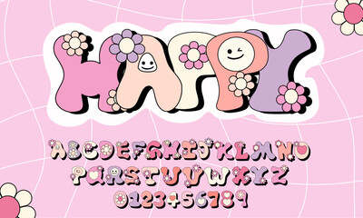retro flower alphabet, retro font letters, cute retro font, 90s retro font, retro font alphabet, cool . retro font, retro font letters