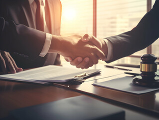 Concepts of Law and Legal services, Business person and lawyers discussing contract papers in office. Law, legal services, advice, Justice concept. attorney and legal law support